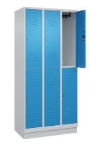 C+P Doppelstock-Spind 080320-22 Classic PLUS Sockel 2-Abt.400mm je 2 Fächer Sicherheits-Drehriegel (HxBxT)1950x800x500mm 7016/7035
