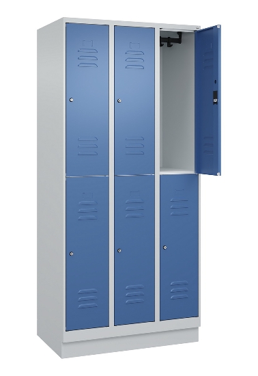 C+P Doppelstock-Spind 080320-22 Classic PLUS Sockel 2-Abt.400mm je 2 Fächer Sicherheits-Drehriegel (HxBxT)1950x800x500mm 7016/7035