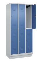 C+P Doppelstock-Spind 080320-22 Classic PLUS Sockel 2-Abt.400mm je 2 Fächer Sicherheits-Drehriegel (HxBxT)1950x800x500mm 7016/7035