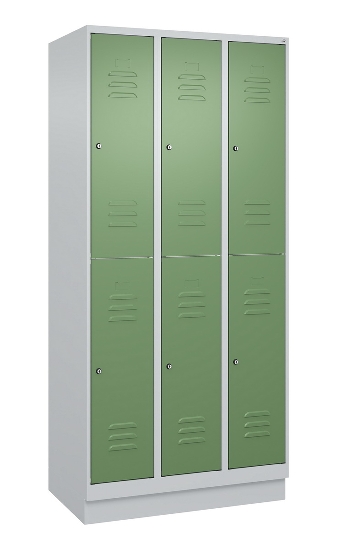 C+P Doppelstock-Spind 080320-22 Classic PLUS Sockel 2-Abt.400mm je 2 Fächer Sicherheits-Drehriegel (HxBxT)1950x800x500mm 7016/7035