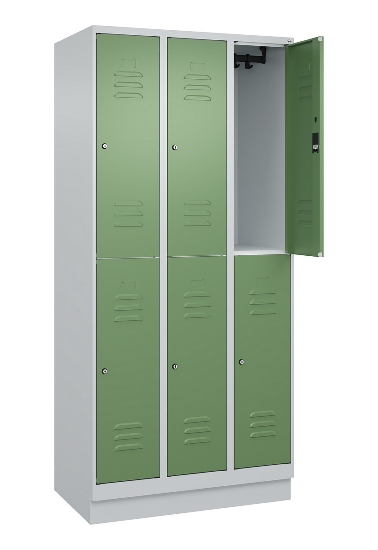 C+P Doppelstock-Spind 080320-22 Classic PLUS Sockel 2-Abt.400mm je 2 Fächer Sicherheits-Drehriegel (HxBxT)1950x800x500mm 7016/7035