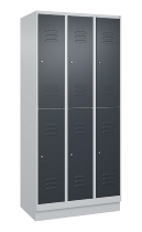 C+P Doppelstock-Spind 080320-22 Classic PLUS Sockel 2-Abt.400mm je 2 Fächer Sicherheits-Drehriegel (HxBxT)1950x800x500mm 7016/7035