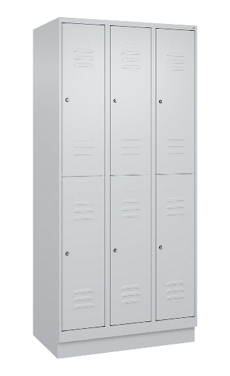 C+P Doppelstock-Spind 080320-22 Classic PLUS Sockel 2-Abt.400mm je 2 Fächer Sicherheits-Drehriegel (HxBxT)1950x800x500mm 7016/7035