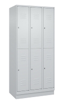 C+P Doppelstock-Spind 080320-22 Classic PLUS Sockel 2-Abt.400mm je 2 Fächer Sicherheits-Drehriegel (HxBxT)1950x800x500mm 7016/7035