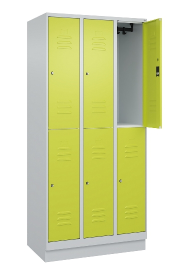 C+P Doppelstock-Spind 080320-22 Classic PLUS Sockel 2-Abt.400mm je 2 Fächer Sicherheits-Drehriegel (HxBxT)1950x800x500mm 7016/7035