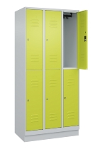 C+P Doppelstock-Spind 080320-22 Classic PLUS Sockel 2-Abt.400mm je 2 Fächer Sicherheits-Drehriegel (HxBxT)1950x800x500mm 7016/7035