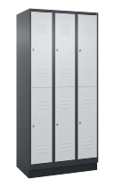 C+P Doppelstock-Spind 080320-22 Classic PLUS Sockel 2-Abt.400mm je 2 Fächer Sicherheits-Drehriegel (HxBxT)1950x800x500mm 7016/7035