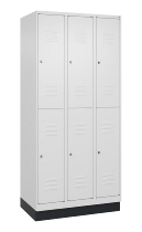 C+P Doppelstock-Spind 080320-22 Classic PLUS Sockel 2-Abt.400mm je 2 Fächer Sicherheits-Drehriegel (HxBxT)1950x800x500mm 7016/7035