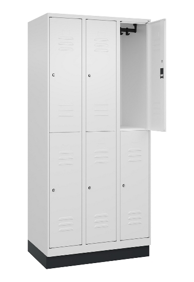 C+P Doppelstock-Spind 080320-22 Classic PLUS Sockel 2-Abt.400mm je 2 Fächer Sicherheits-Drehriegel (HxBxT)1950x800x500mm 7016/7035