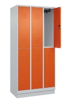 C+P Doppelstock-Spind 080320-22 Classic PLUS Sockel 2-Abt.400mm je 2 Fächer Sicherheits-Drehriegel (HxBxT)1950x800x500mm 7016/7035