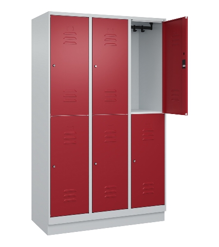 C+P Doppelstock-Spind 080320-22 Classic PLUS Sockel 2-Abt.400mm je 2 Fächer Sicherheits-Drehriegel (HxBxT)1950x800x500mm 7016/7035