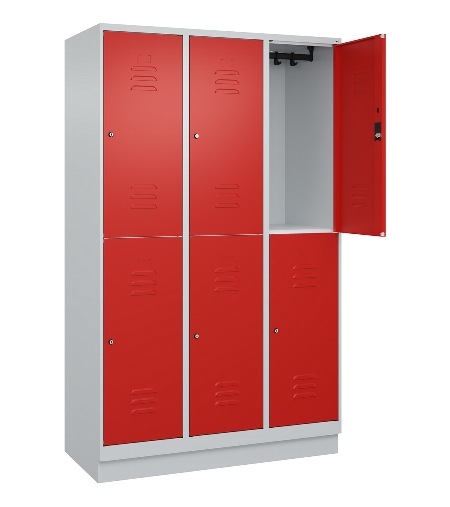 C+P Doppelstock-Spind 080320-22 Classic PLUS Sockel 2-Abt.400mm je 2 Fächer Sicherheits-Drehriegel (HxBxT)1950x800x500mm 7016/7035