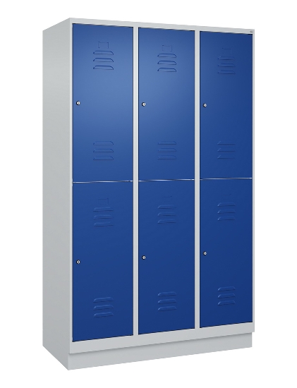 C+P Doppelstock-Spind 080320-22 Classic PLUS Sockel 2-Abt.400mm je 2 Fächer Sicherheits-Drehriegel (HxBxT)1950x800x500mm 7016/7035