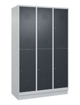 C+P Doppelstock-Spind 080320-22 Classic PLUS Sockel 2-Abt.400mm je 2 Fächer Sicherheits-Drehriegel (HxBxT)1950x800x500mm 7016/7035