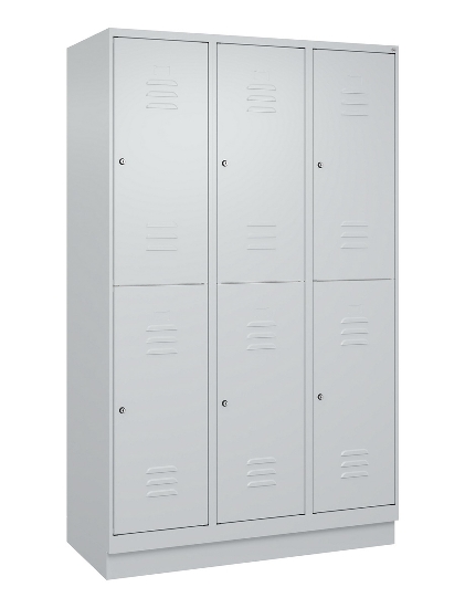 C+P Doppelstock-Spind 080320-22 Classic PLUS Sockel 2-Abt.400mm je 2 Fächer Sicherheits-Drehriegel (HxBxT)1950x800x500mm 7016/7035