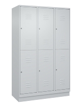 C+P Doppelstock-Spind 080320-22 Classic PLUS Sockel 2-Abt.400mm je 2 Fächer Sicherheits-Drehriegel (HxBxT)1950x800x500mm 7016/7035