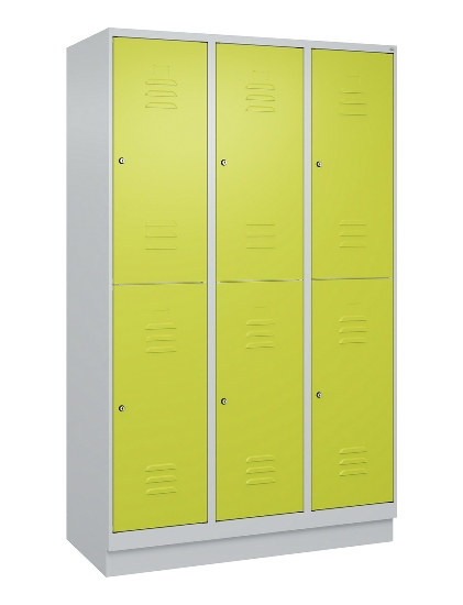 C+P Doppelstock-Spind 080320-22 Classic PLUS Sockel 2-Abt.400mm je 2 Fächer Sicherheits-Drehriegel (HxBxT)1950x800x500mm 7016/7035