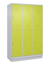 C+P Doppelstock-Spind 080320-22 Classic PLUS Sockel 2-Abt.400mm je 2 Fächer Sicherheits-Drehriegel (HxBxT)1950x800x500mm 7016/7035