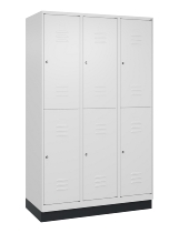 C+P Doppelstock-Spind 080320-22 Classic PLUS Sockel 2-Abt.400mm je 2 Fächer Sicherheits-Drehriegel (HxBxT)1950x800x500mm 7016/7035