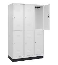 C+P Doppelstock-Spind 080320-22 Classic PLUS Sockel 2-Abt.400mm je 2 Fächer Sicherheits-Drehriegel (HxBxT)1950x800x500mm 7016/7035