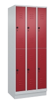 C+P Doppelstock-Spind 080310-29 Classic PLUS mit Sockel 2 Abt.250mm je 2 Fächer Drehriegel (HxBxT)1950x500x500mm 7035/7016