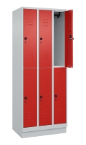 C+P Doppelstock-Spind 080310-29 Classic PLUS mit Sockel 2 Abt.250mm je 2 Fächer Drehriegel (HxBxT)1950x500x500mm 7035/7016