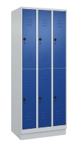 C+P Doppelstock-Spind 080310-29 Classic PLUS mit Sockel 2 Abt.250mm je 2 Fächer Drehriegel (HxBxT)1950x500x500mm 7035/7016