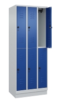 C+P Doppelstock-Spind 080310-29 Classic PLUS mit Sockel 2 Abt.250mm je 2 Fächer Drehriegel (HxBxT)1950x500x500mm 7035/7016