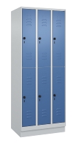 C+P Doppelstock-Spind 080310-29 Classic PLUS mit Sockel 2 Abt.250mm je 2 Fächer Drehriegel (HxBxT)1950x500x500mm 7035/7016