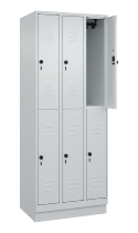 C+P Doppelstock-Spind 080310-29 Classic PLUS mit Sockel 2 Abt.250mm je 2 Fächer Drehriegel (HxBxT)1950x500x500mm 7035/7016