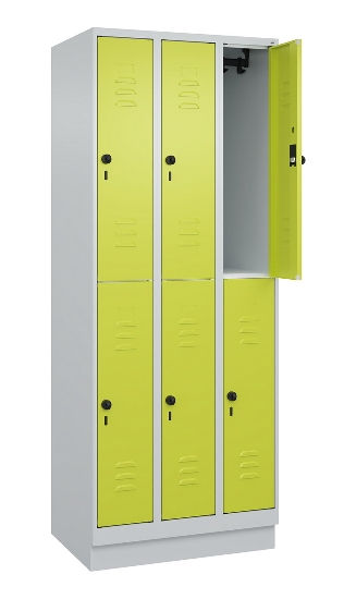 C+P Doppelstock-Spind 080310-29 Classic PLUS mit Sockel 2 Abt.250mm je 2 Fächer Drehriegel (HxBxT)1950x500x500mm 7035/7016