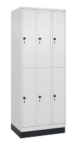 C+P Doppelstock-Spind 080310-29 Classic PLUS mit Sockel 2 Abt.250mm je 2 Fächer Drehriegel (HxBxT)1950x500x500mm 7035/7016