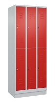 C+P Doppelstock-Spind 080310-29 Classic PLUS mit Sockel 2 Abt.250mm je 2 Fächer Drehriegel (HxBxT)1950x500x500mm 7035/7016