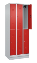 C+P Doppelstock-Spind 080310-29 Classic PLUS mit Sockel 2 Abt.250mm je 2 Fächer Drehriegel (HxBxT)1950x500x500mm 7035/7016