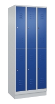 C+P Doppelstock-Spind 080310-29 Classic PLUS mit Sockel 2 Abt.250mm je 2 Fächer Drehriegel (HxBxT)1950x500x500mm 7035/7016