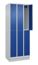C+P Doppelstock-Spind 080310-29 Classic PLUS mit Sockel 2 Abt.250mm je 2 Fächer Drehriegel (HxBxT)1950x500x500mm 7035/7016