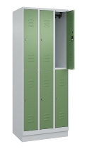 C+P Doppelstock-Spind 080310-29 Classic PLUS mit Sockel 2 Abt.250mm je 2 Fächer Drehriegel (HxBxT)1950x500x500mm 7035/7016