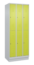 C+P Doppelstock-Spind 080310-29 Classic PLUS mit Sockel 2 Abt.250mm je 2 Fächer Drehriegel (HxBxT)1950x500x500mm 7035/7016