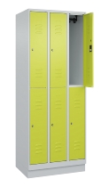 C+P Doppelstock-Spind 080310-29 Classic PLUS mit Sockel 2 Abt.250mm je 2 Fächer Drehriegel (HxBxT)1950x500x500mm 7035/7016