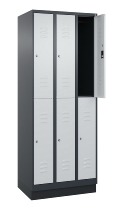 C+P Doppelstock-Spind 080310-29 Classic PLUS mit Sockel 2 Abt.250mm je 2 Fächer Drehriegel (HxBxT)1950x500x500mm 7035/7016