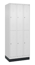 C+P Doppelstock-Spind 080310-29 Classic PLUS mit Sockel 2 Abt.250mm je 2 Fächer Drehriegel (HxBxT)1950x500x500mm 7035/7016