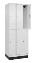 C+P Doppelstock-Spind 080310-29 Classic PLUS mit Sockel 2 Abt.250mm je 2 Fächer Drehriegel (HxBxT)1950x500x500mm 7035/7016