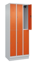 C+P Doppelstock-Spind 080310-29 Classic PLUS mit Sockel 2 Abt.250mm je 2 Fächer Drehriegel (HxBxT)1950x500x500mm 7035/7016