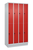 C+P Doppelstock-Spind 080310-29 Classic PLUS mit Sockel 2 Abt.250mm je 2 Fächer Drehriegel (HxBxT)1950x500x500mm 7035/7016