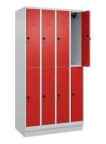 C+P Doppelstock-Spind 080310-29 Classic PLUS mit Sockel 2 Abt.250mm je 2 Fächer Drehriegel (HxBxT)1950x500x500mm 7035/7016