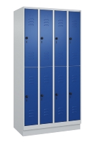 C+P Doppelstock-Spind 080310-29 Classic PLUS mit Sockel 2 Abt.250mm je 2 Fächer Drehriegel (HxBxT)1950x500x500mm 7035/7016