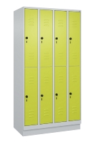 C+P Doppelstock-Spind 080310-29 Classic PLUS mit Sockel 2 Abt.250mm je 2 Fächer Drehriegel (HxBxT)1950x500x500mm 7035/7016