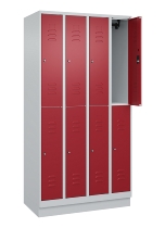 C+P Doppelstock-Spind 080310-29 Classic PLUS mit Sockel 2 Abt.250mm je 2 Fächer Drehriegel (HxBxT)1950x500x500mm 7035/7016