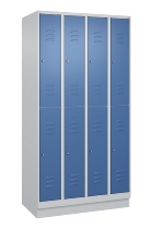 C+P Doppelstock-Spind 080310-29 Classic PLUS mit Sockel 2 Abt.250mm je 2 Fächer Drehriegel (HxBxT)1950x500x500mm 7035/7016
