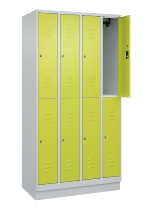 C+P Doppelstock-Spind 080310-29 Classic PLUS mit Sockel 2 Abt.250mm je 2 Fächer Drehriegel (HxBxT)1950x500x500mm 7035/7016